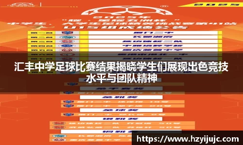 汇丰中学足球比赛结果揭晓学生们展现出色竞技水平与团队精神